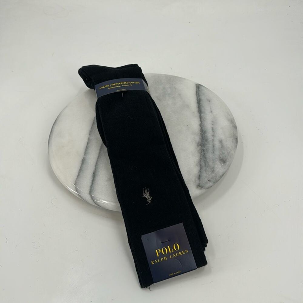 NWT Polo Ralph Lauren black cotton tall socks